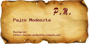 Pajzs Modeszta névjegykártya